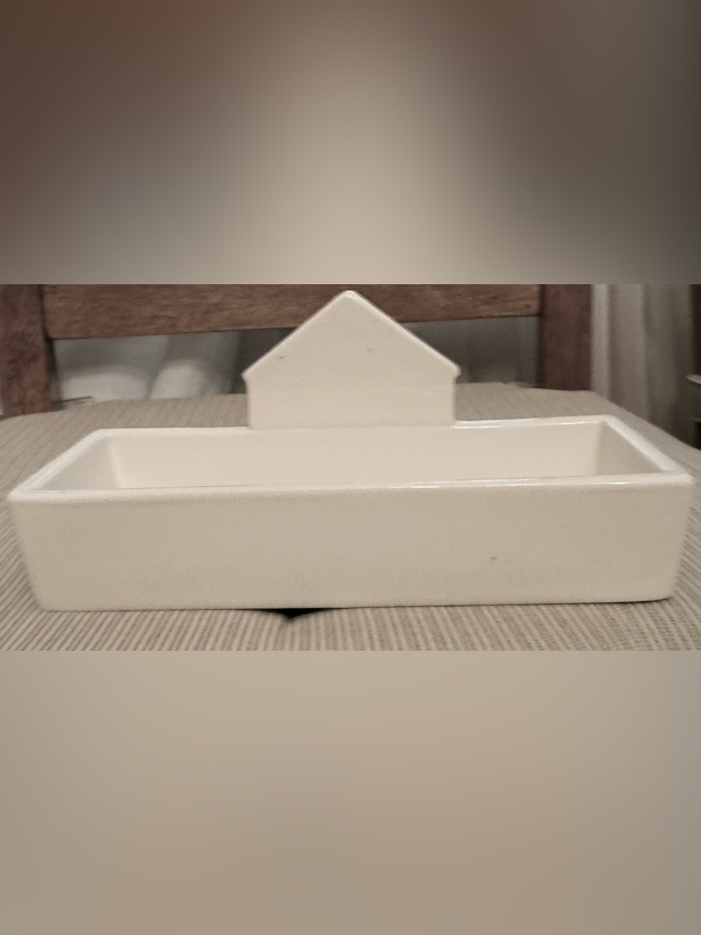 Small Tray Ceramic Gingerbread House Wintry Decorative Accent - Cream - Picture 2 of 10